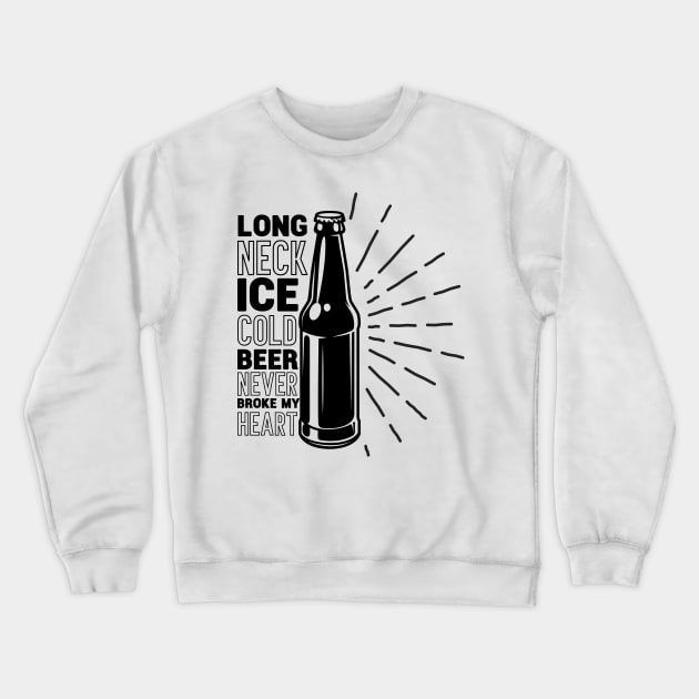 Long Neck Ice Cold Beer Crewneck Sweatshirt by TurnoverClothin